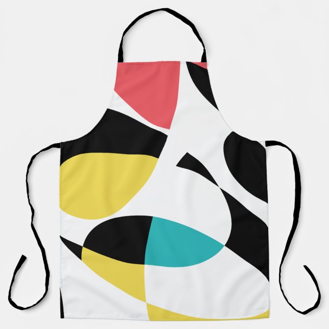 Colorful, abstract, modern, fun geometric pattern apron (Front)