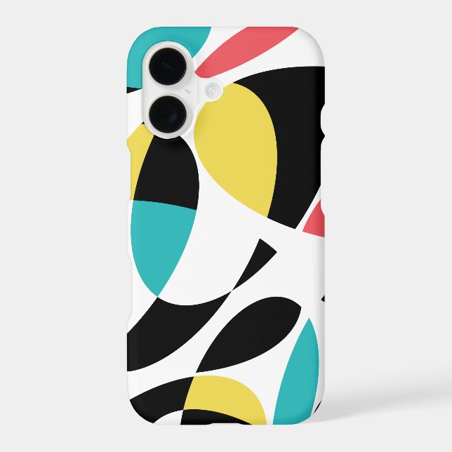 Colorful, abstract, modern, fun geometric pattern iphone case (Back)