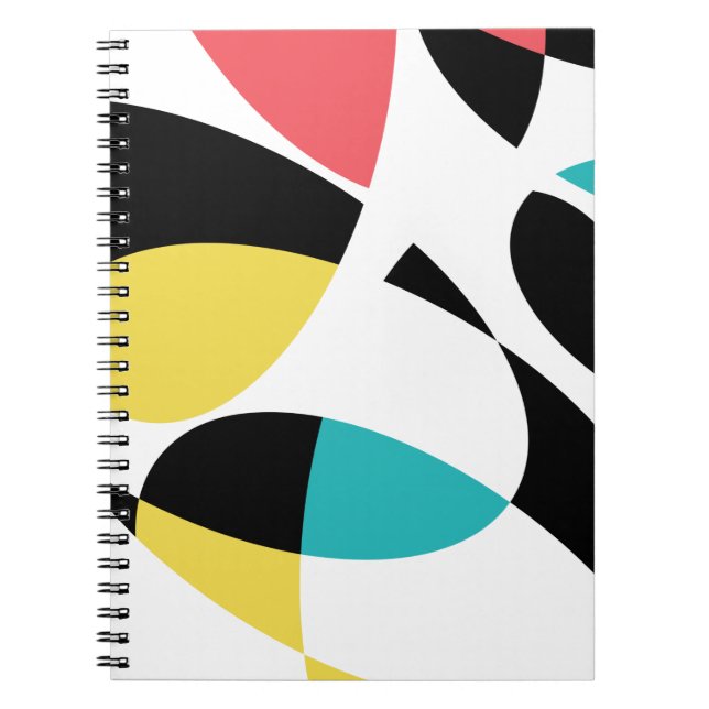 Colorful, abstract, modern, fun geometric pattern notebook (Front)