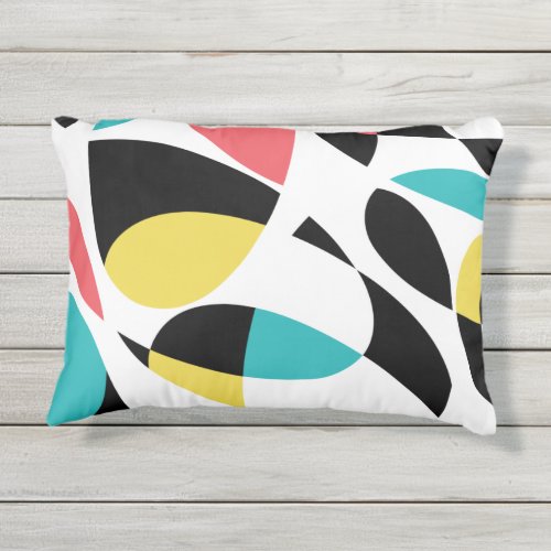 Colorful abstract modern fun geometric pattern outdoor pillow