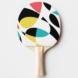 Colorful, abstract, modern, fun geometric pattern ping pong paddle