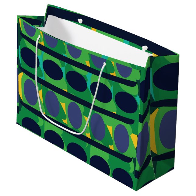 Colorful Abstract Modern Geometric Large Gift Bag (Front Angled)