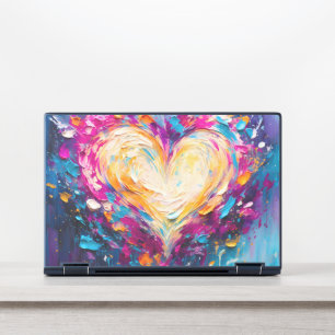 Colorful Abstract Modern Love Heart HP Laptop Skin