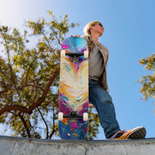 Colorful Abstract Modern Love Heart Skateboard