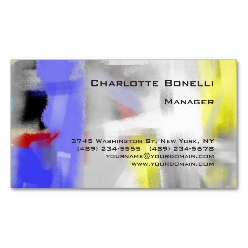 Colorful Abstract Modern Minimalist Business Card Magnet