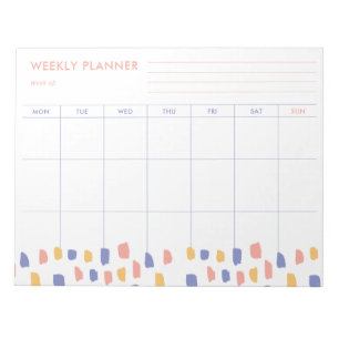 Colorful Abstract Modern Weekly Planner Notepad