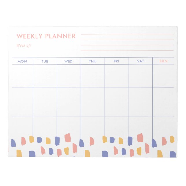 Colorful Abstract | Modern Weekly Planner Notepad (Front)
