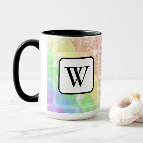 Colorful Abstract Monogram Coffee Mug