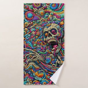 Colorful Abstract Monster Bath Towel