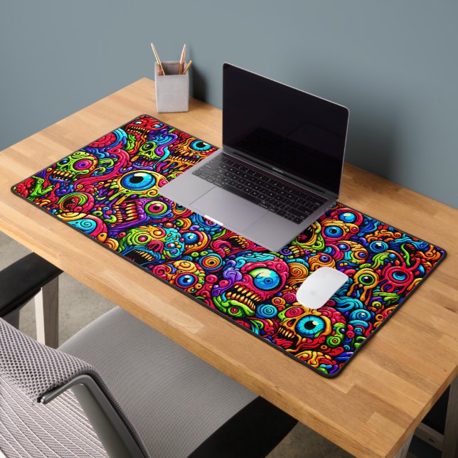 Colorful Abstract Monster Desk Mat (Office 2)