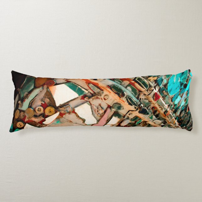 Colorful Abstract Mosaic Body Pillow (Front)