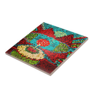 Colorful Abstract Mosaic Drink Tile