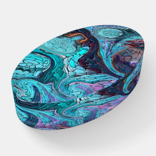 Colorful Abstract Mosaic Mermaid or Dragon Scales Paperweight