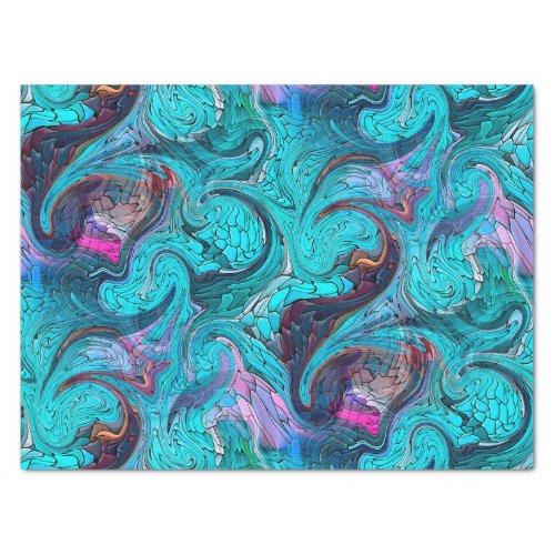 Colorful Abstract Mosaic Mermaid or Dragon Scales  Tissue Paper