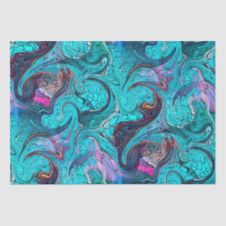 Colorful Abstract Mosaic Mermaid or Dragon Scales Tissue Paper