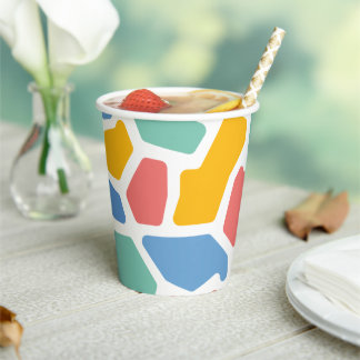 Colorful Abstract Mosaic Paper Cups