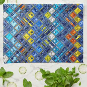 Colorful Abstract Mosaic Pattern #5 Kitchen Towel