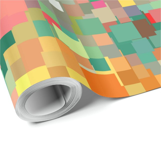 Colorful Abstract Mosaic Pattern #7 Wrapping Paper (Roll Corner)