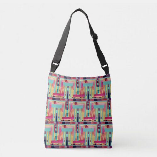 Colorful Abstract Mosaic Pattern Crossbody Bag