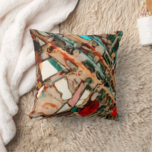 Colorful Abstract Mosaic Throw Pillow