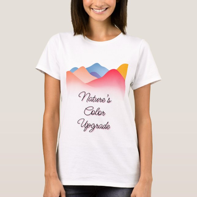 Colorful Abstract Mountain Landscape T-Shirt (Front)