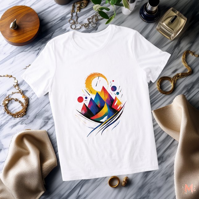 Colorful Abstract Mountain | Modern Artistic Tri-Blend Shirt (Creator Uploaded)