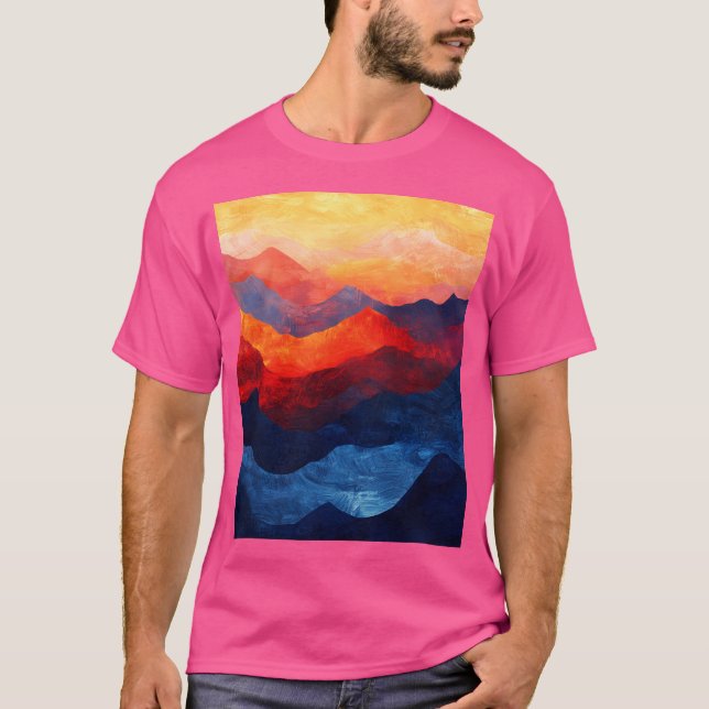 Colorful Abstract Mountains Active T-Shirt (Front)