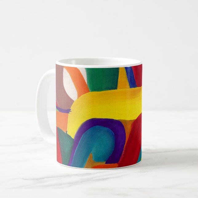 Colorful Abstract Mug by Alicia McDaniel Fine Art (Front Left)
