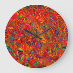 Colorful Abstract Multi Color Background Large Clock at Zazzle
