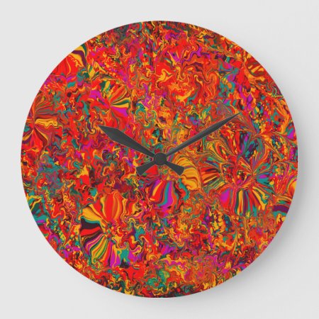 Colorful Abstract Multi Color Background Large Clock