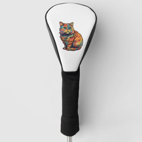 Colorful Abstract Munchkin Cat Classic T_Shirt Golf Head Cover