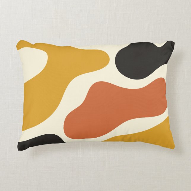 colorful Abstract  mustard yellow &orang  Accent Pillow (Front)