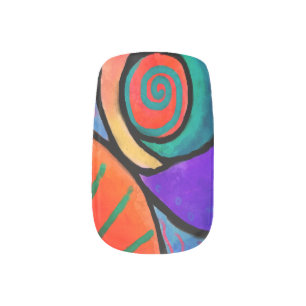 Colorful Abstract Nail Art