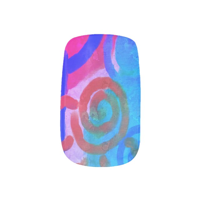 Colorful Abstract Nail Art (Left Thumb)