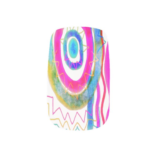 Colorful Abstract Nail Art (Left Thumb)