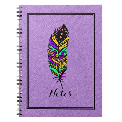 Colorful Abstract Native American Feather No 2 Notebook
