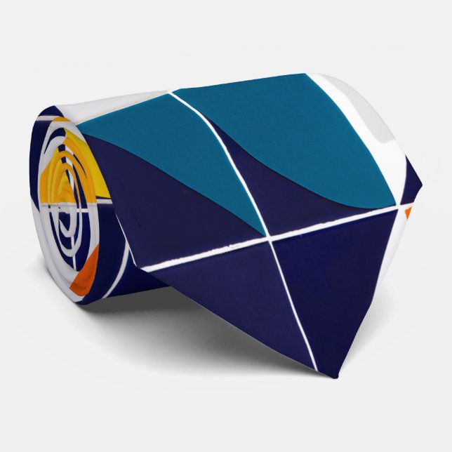 Colorful Abstract  Neck Tie (Rolled)