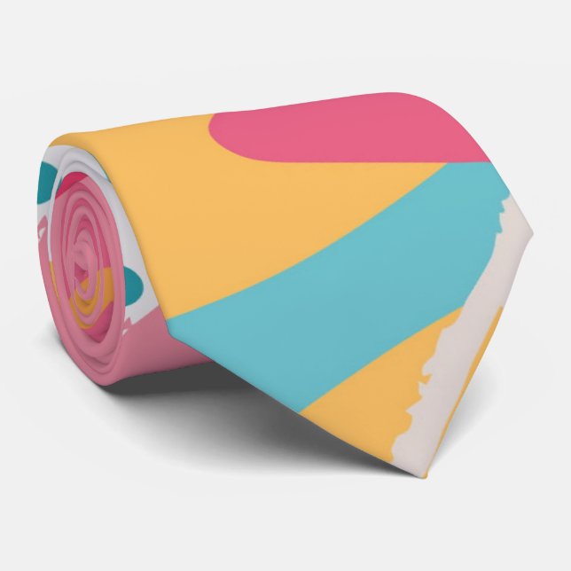 Colorful Abstract Neck Tie (Rolled)