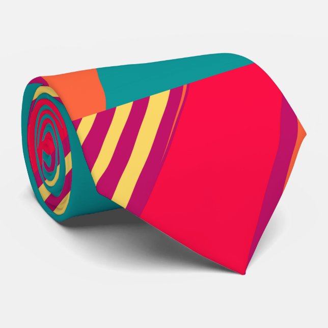 Colorful Abstract    Neck Tie (Rolled)