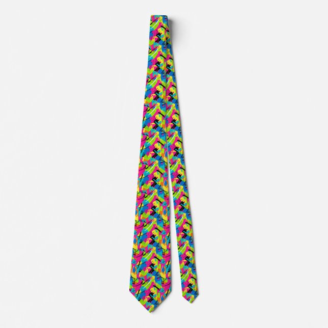 Colorful abstract  neck tie (Front)
