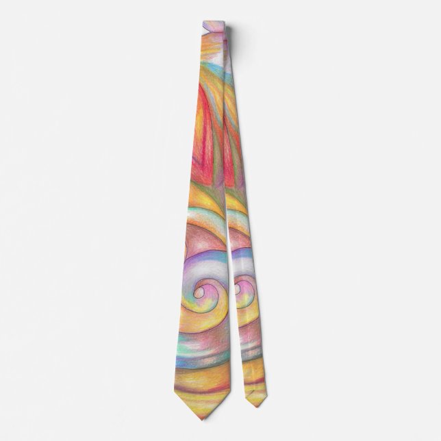 Colorful abstract neck tie, modern design tie (Front)