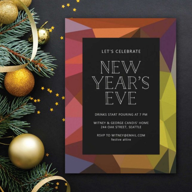Colorful Abstract New Year's Eve Invitation (Creator Uploaded)