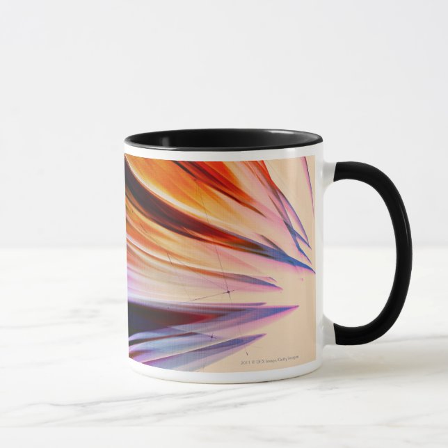 Colorful abstract objects against white mug (Right)