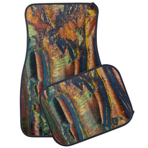 Colorful abstract of a Tiger eye Car Floor Mat