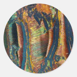 Colorful abstract of a Tiger eye Classic Round Sticker