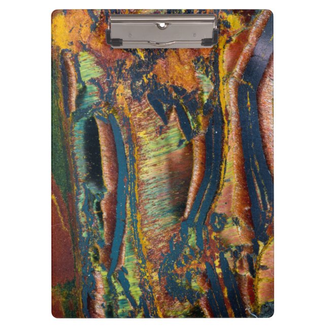 Colorful abstract of a Tiger eye Clipboard (Front)