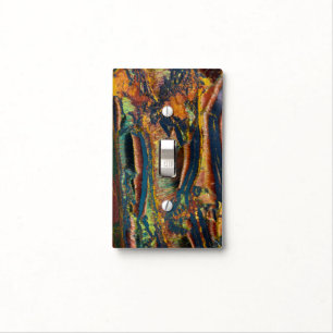 Colorful abstract of a Tiger eye Light Switch Cover