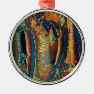 Colorful abstract of a Tiger eye Metal Ornament