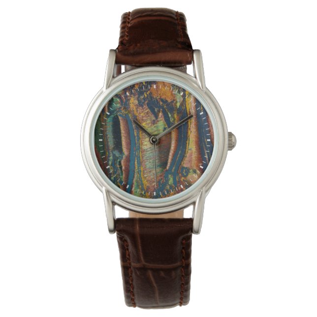 Colorful abstract of a Tiger eye Watch (Front)