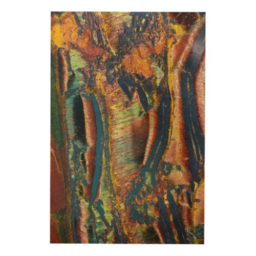 Colorful abstract of a Tiger eye Wood Wall Art